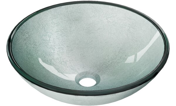 Mexen Mira lavandino da appoggio in vetro 42 x 42 cm, argento - 24124211