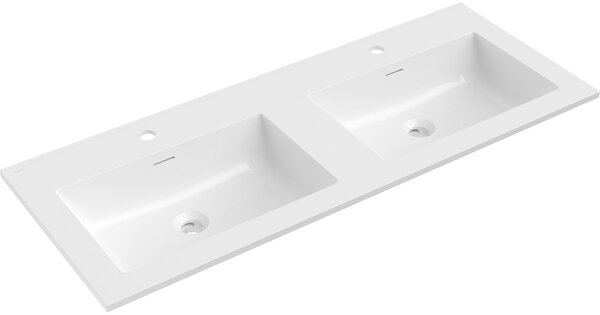 Mexen Otis lavabo da incasso doppio 121 x 46,5 cm, bianco lucido - 25181200D