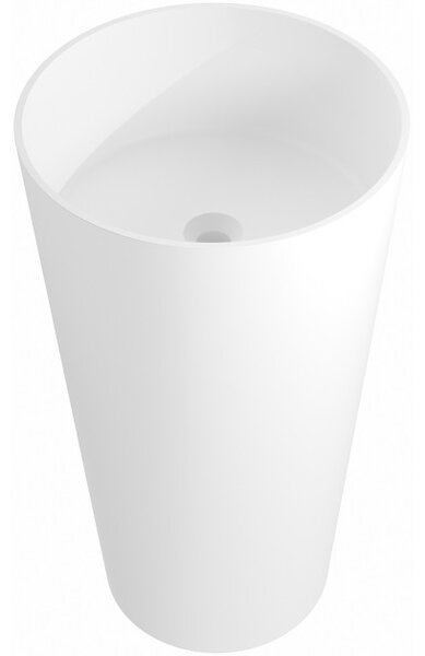 Mexen Onyx-01 lavabo a colonna in conglomerato 45 x 45 cm, bianco opaco - 26524500