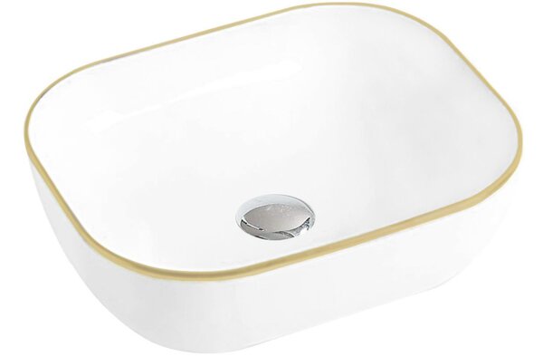 Mexen Mirabel lavabo da appoggio 50 x 40 cm, bianco/oro - 22115005