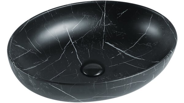 Mexen Orsola lavabo da appoggio 52 x 39 cm, pietra nera - 21365271