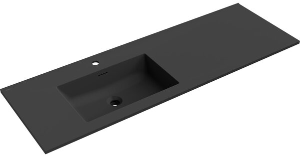 Mexen Otis lavabo incasso sinistro 141 x 46,5 cm, nero opaco - 25181471L