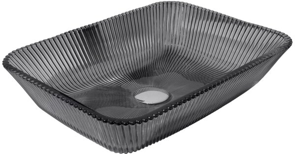 Mexen Tiva lavabo da appoggio in vetro 46 x 33 cm, nero - 24184670