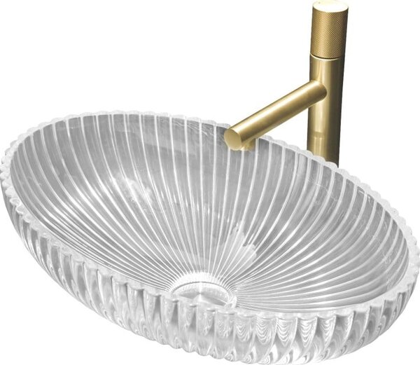 Mexen Zira lavabo da appoggio in vetro 53 x 35 cm, trasparente - 24175300