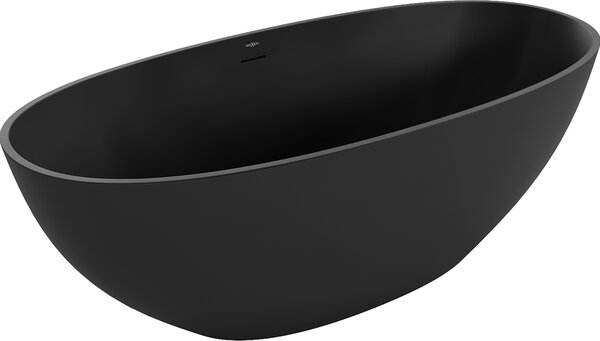 Mexen Bari vasca da bagno autoportante in conglomerato 165 x 75 cm, nero opaco - 57221657570