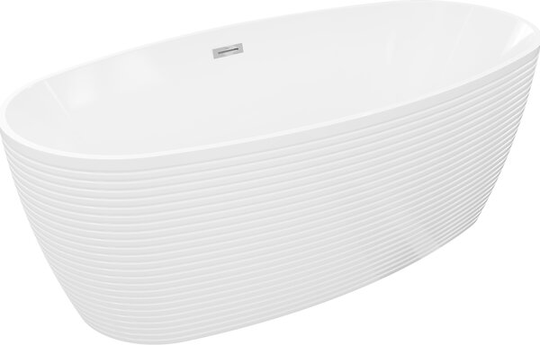 Mexen Lira vasca da bagno indipendente modello 170 x 80 cm, bianca, troppo pieno cromato - 52831708000-01