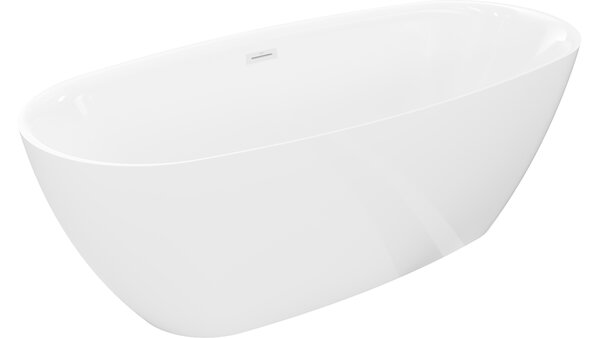 Mexen Luvo Slim vasca da bagno autoportante 170 x 75 cm, bianca, troppopieno bianco - 52801707500-20