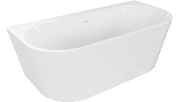 Mexen Oval+ vasca da bagno freestanding a parete 170 x 80 cm, bianca, troppopieno bianco - 52681708000-20