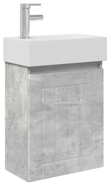 Mobile bagno con rubinetto Grigio Cemento 45,5 x 25,5 x 84 cm