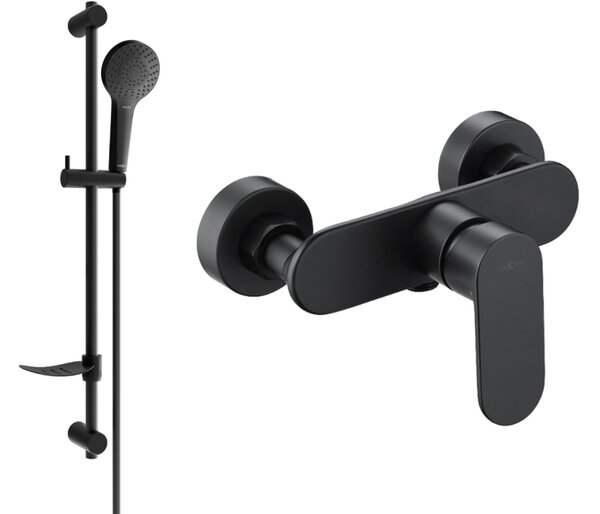 Mexen Milo DF05 rubinetto doccia con set doccia, nero - 7134R05-70