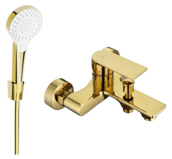 Mexen Royo R05 rubinetto da bagno con set doccia, dorato - 7223R05-50