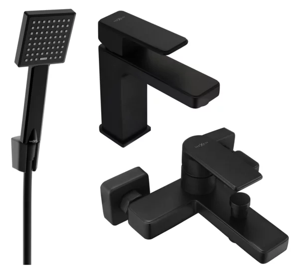 Mexen Mino R45 set vasca da bagno, nero - 72403R45-70