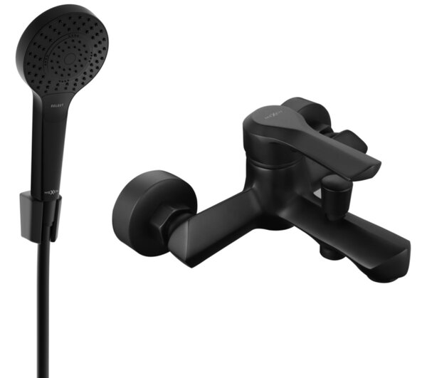 Mexen Sabre R05 rubinetto da bagno con set doccia, nero - 7213R05-70