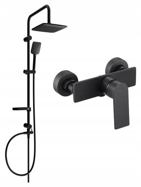 Mexen Sven set doccia esterno con soffione e miscelatore doccia Alexa, nero - 71240262-70