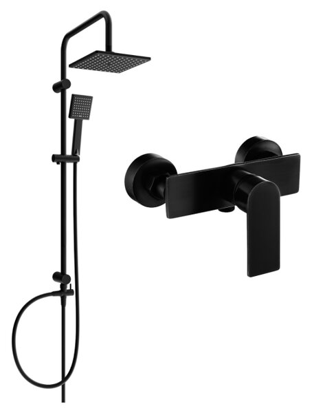 Mexen Tord set doccia esterno con soffione e miscelatore doccia Alfa, nero - 745740200-70