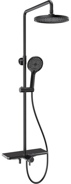 Mexen Frost set doccia esterno con soffione e miscelatore, nero - 78111-70