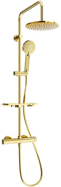 Mexen KT40 set doccia esterno con soffione e miscelatore termostatico, oro - 771504093-50