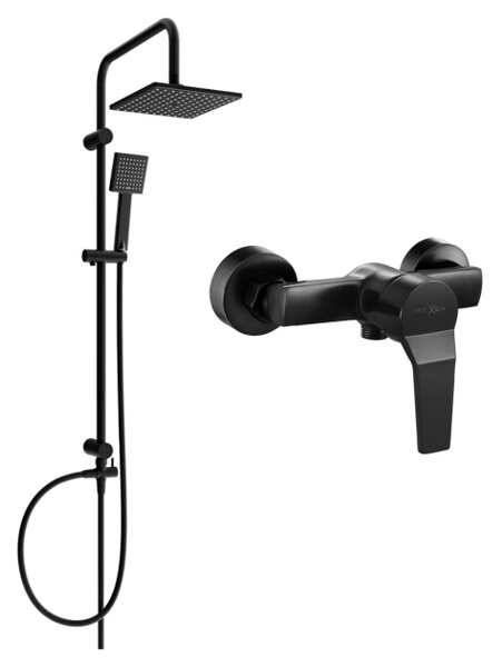 Mexen Tord set doccia esterno con soffione e miscelatore doccia Caro, nero - 746640200-70