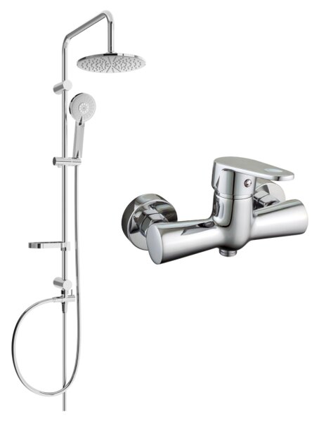Mexen Carl set doccia esterno con soffione e rubinetto doccia Kama, cromato - 72540240-00