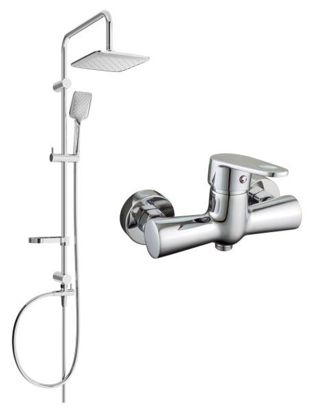 Mexen Sven set doccia esterno con soffione e miscelatore doccia Kama, cromo - 72540262-00