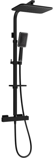 Mexen CQ54 set doccia esterno con soffione e rubinetto termostatico, nero/cromo - 772505495-71