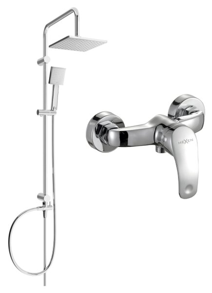 Mexen Tord set doccia esterno con soffione e miscelatore doccia Fabia, cromo - 746540200-00