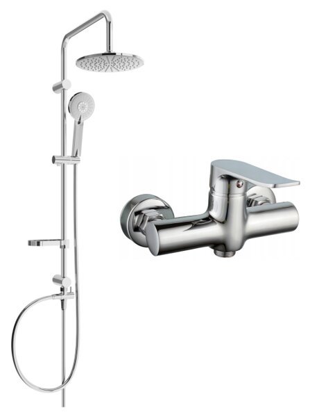 Mexen Carl set doccia esterno con soffione e miscelatore doccia Pecos, cromo - 72740240-00