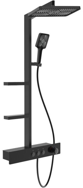 Mexen Saxx set doccia esterno con soffione e miscelatore, nero - 78102-70