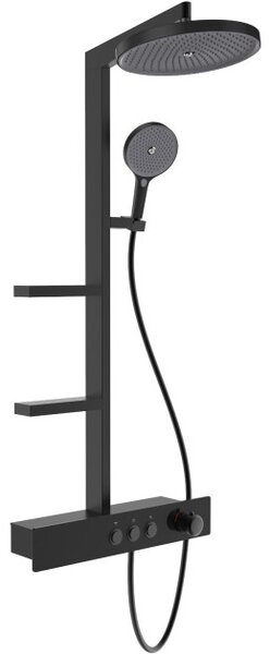 Mexen Plex set doccia esterno con soffione e miscelatore, nero - 78103-70