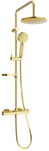 Mexen KX40 set doccia esterno con soffione e miscelatore termostatico, dorato - 771504091-50