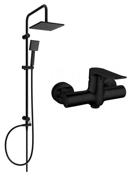 Mexen Tord set doccia esterno con soffione e miscelatore doccia Pecos, nero - 72740200-70