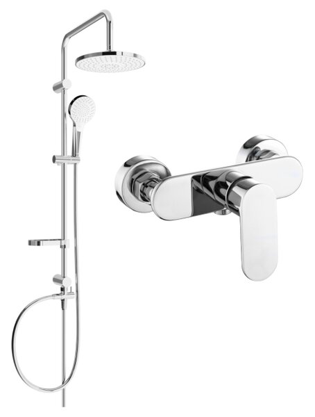 Mexen Erik set doccia esterno con soffione e rubinetto doccia Milo, cromo - 71340205-00