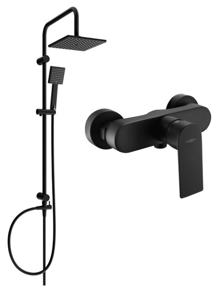 Mexen Tord set doccia esterno con soffione e rubinetto doccia Royo, nero - 72240200-70
