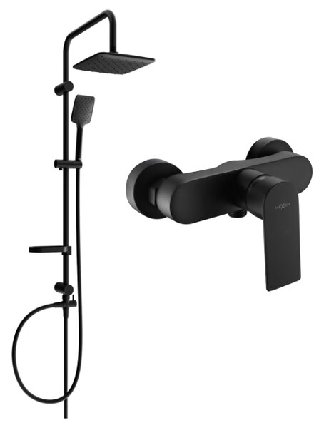 Mexen Sven set doccia esterno con soffione e rubinetto doccia Royo, nero - 72240262-70