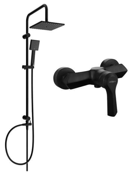 Mexen Tord set doccia a parete con soffione e miscelatore doccia Sabre, nero - 72140200-70