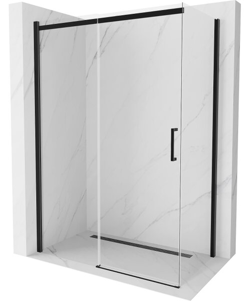 Mexen Omega cabina doccia scorrevole 130 x 70 cm, trasparente, nero - 825-130-070-70-00
