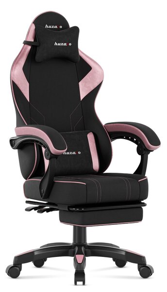 Huzaro Force 3.7 Pink sedia da gioco con poggiapiedi - Sedia ergonomica girevole con cuscino e schienale regolabile