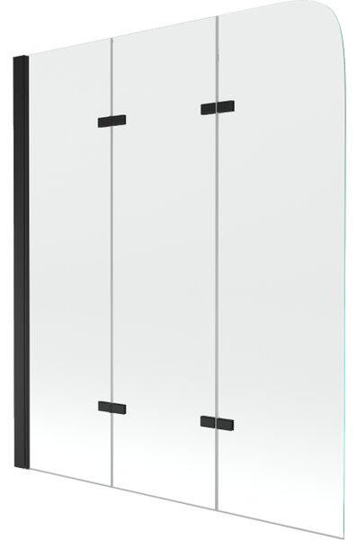 Mexen Felix paravento da bagno a 3 ante 120 x 140 cm, trasparente, nero - 890-120-003-70-00