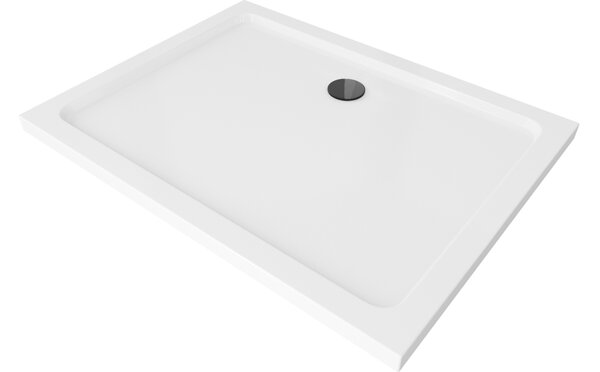 Mexen Flat piatto doccia rettangolare slim 90 x 70 cm, bianco, sifone nero - 40107090B
