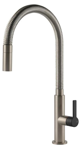 Miscelatore monocomando Gessi Mesh 60003 599 43,3 cm Nero opaco / Finox