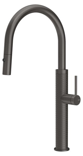 Miscelatore monocomando Gessi Gessi316 Meccanica 60024 707 46,5 cm, PVD nero metallizzato spazzolato