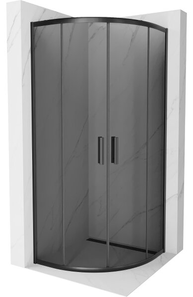 Mexen Rio cabina doccia semicircolare 70 x 70 cm, grafite, nero - 863-070-070-70-40