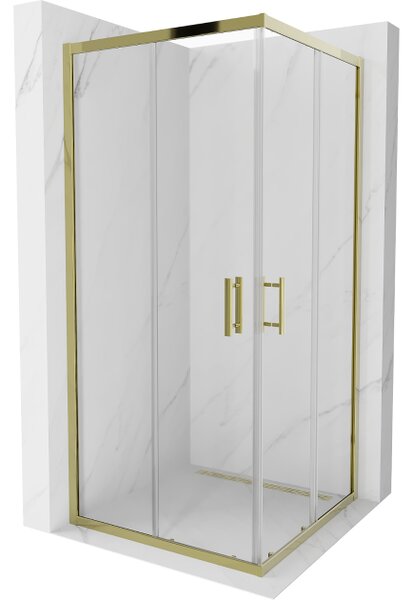 Mexen Rio cabina doccia quadrata 90 x 90 cm, trasparente, oro - 860-090-090-50-00