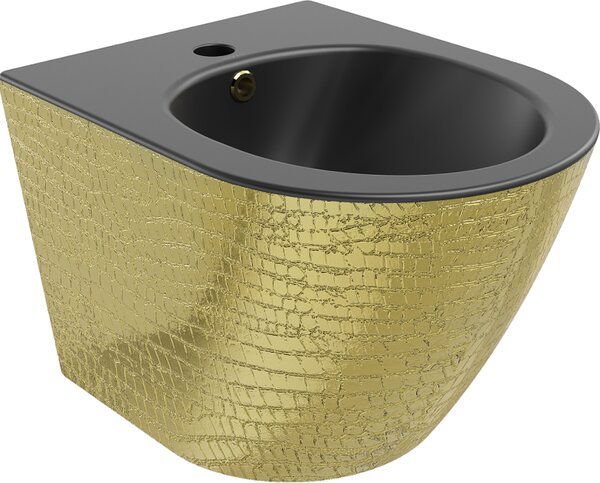 Mexen Lena bidet sospeso, nero opaco/motivo dorato a squame - 35224878