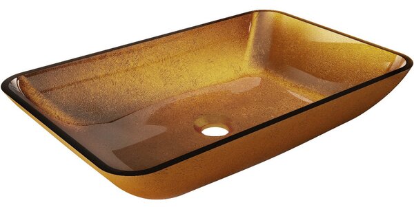 Mexen Megan lavandino da appoggio in vetro 56 x 36 cm, oro - 24135650