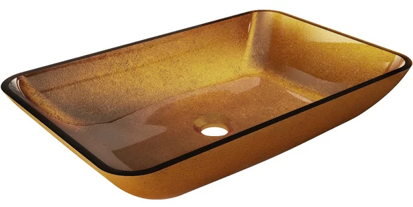 Mexen Megan lavandino da appoggio in vetro 56 x 36 cm, oro - 24135650
