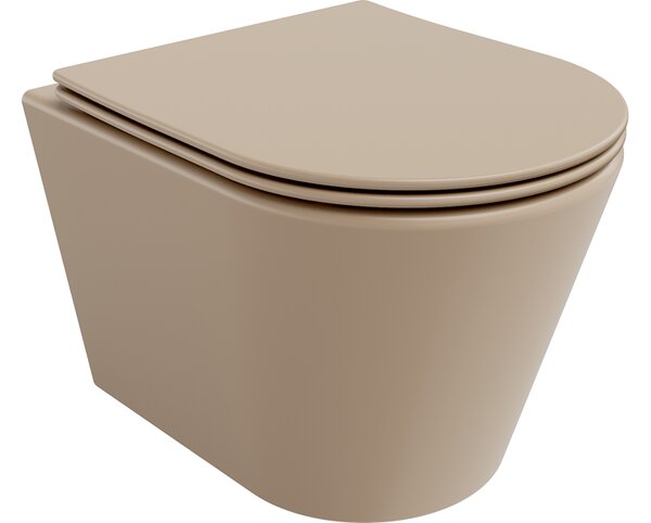 Mexen Rico wc bowl Rimless con sedile a chiusura rallentata slim, duroplast, cappuccino opaco - 30724064