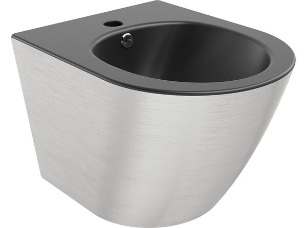 Mexen Lena bidet sospeso, nero opaco/motivo a linee argento - 35224873