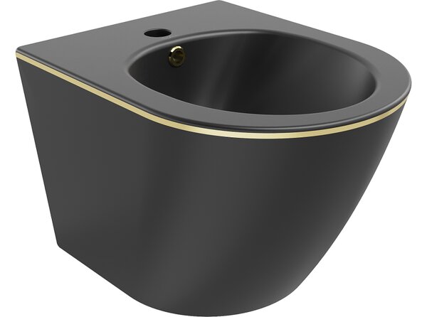 Mexen Lena bidet sospeso, nero opaco/linea dorata - 35224875