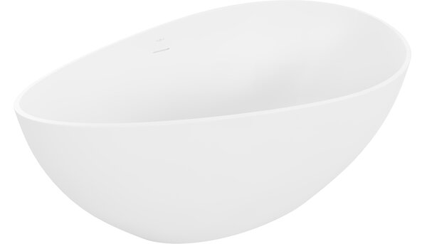 Mexen Parma vasca da bagno autoportante in conglomerato 160 x 95 cm, bianco opaco - 57231609500